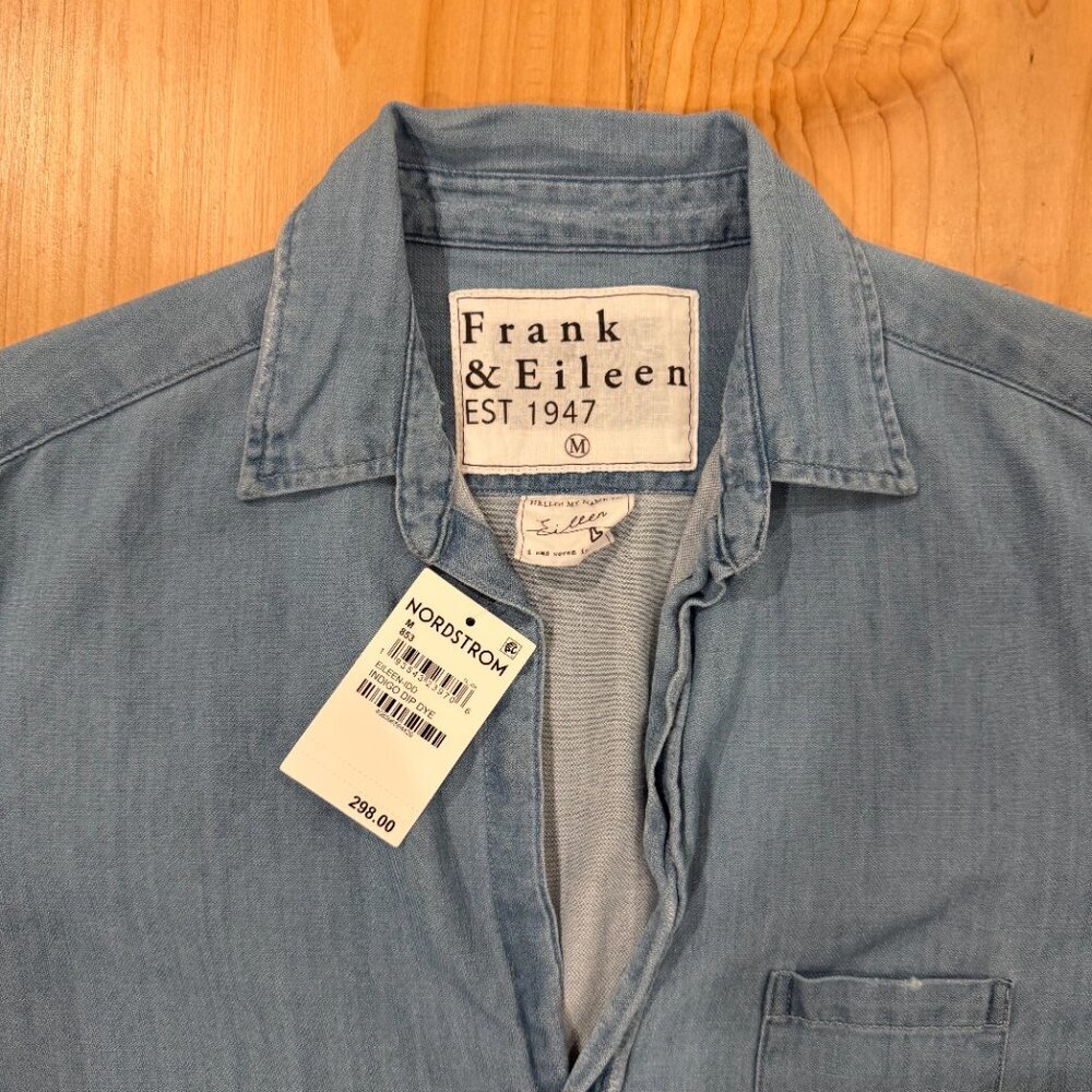 Frank & Eileen Dip-Dye Chambray Button-Up Shirt - Size M - Picture 4 of 5